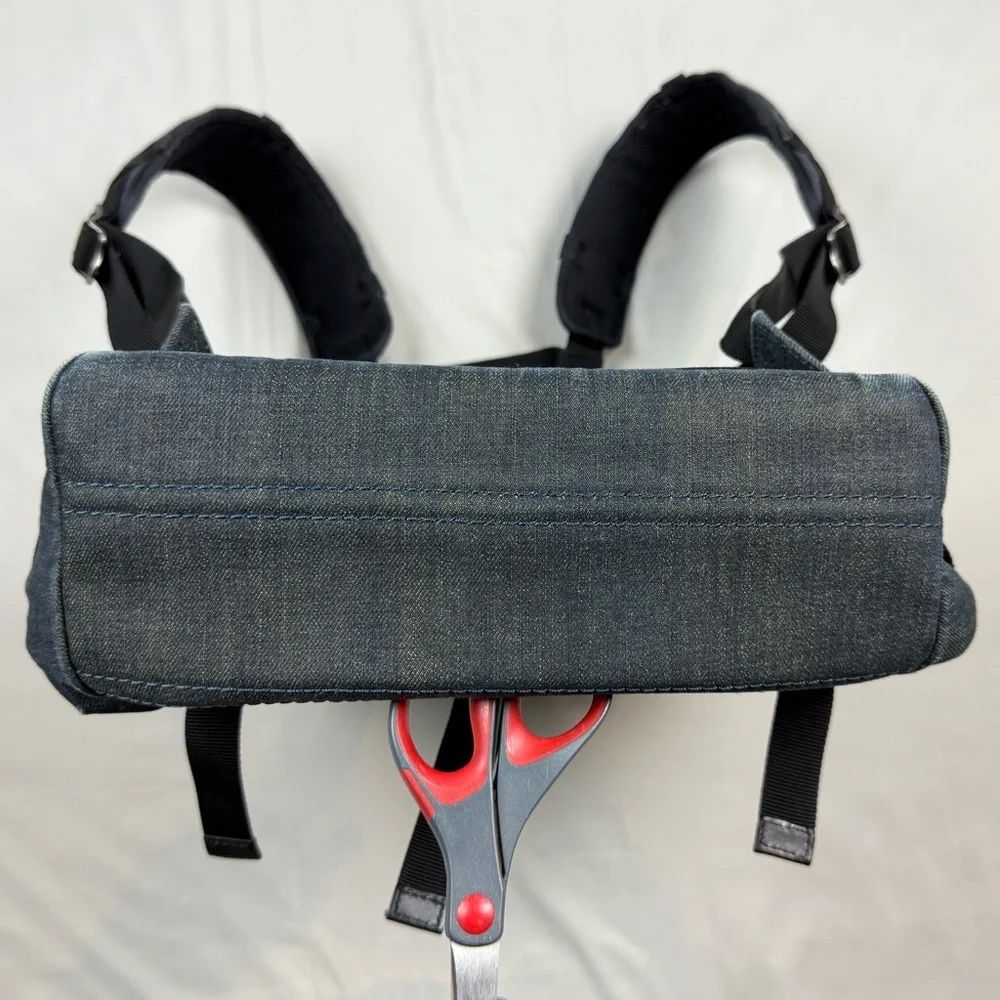 Diesel Waxed Denim De Breaking Backpack Dark Blue/Black Metal Buckles